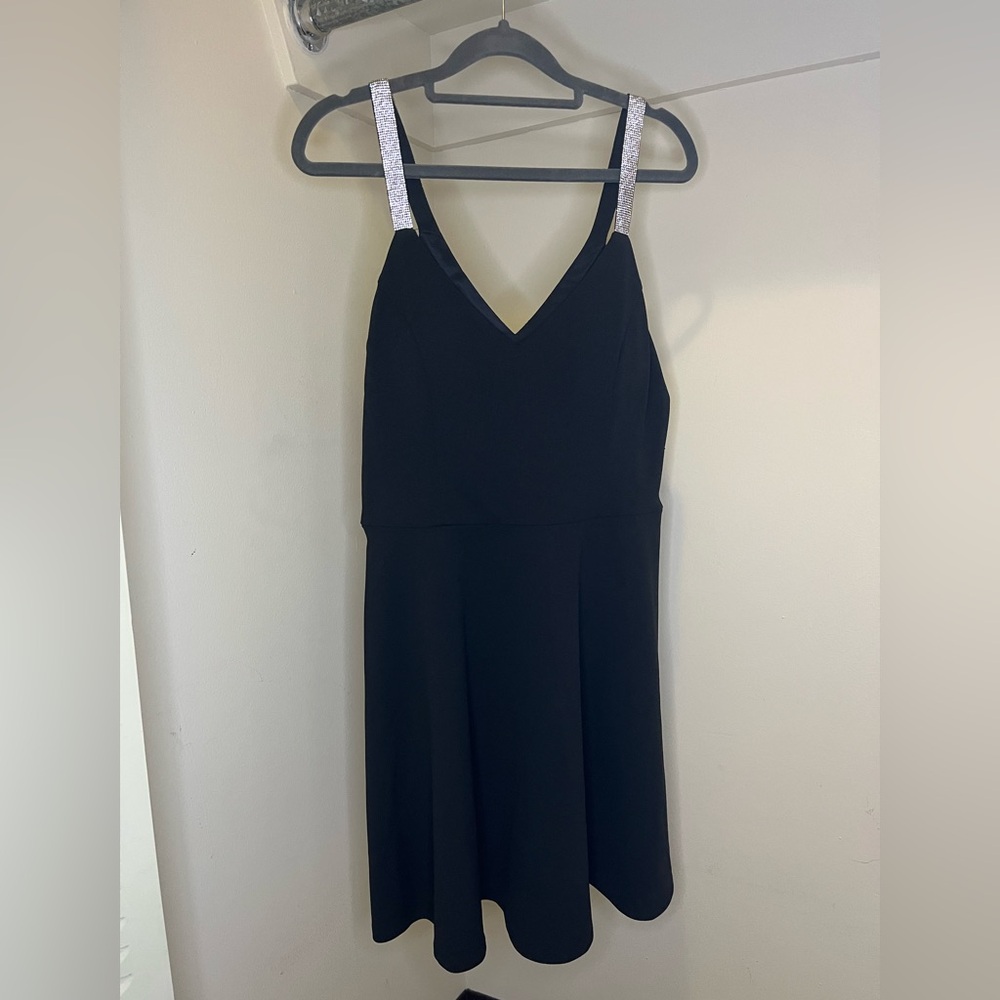 by & by Black Dress with Silver Straps